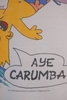 VINTAGE 1990 BART SIMSON AYE CARUMBA THE SIMPSON SURFING FUNNY CARTOON TEE