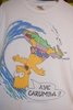 VINTAGE 1990 BART SIMSON AYE CARUMBA THE SIMPSON SURFING FUNNY CARTOON TEE