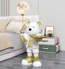 Tượng decor Bear.Brick bê khay kèm đèn
