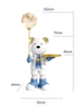 Tượng decor Bear.Brick bê khay kèm đèn