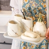 Set nhà tắm cẩm thạch 5 món kèm khay