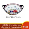 Bộ bát đĩa hoa đỏ đuôi phượng hoàng vẽ tay xuất Âu