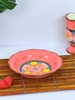 Bộ bát đĩa anh đào hồng vẽ tay xuất Âu