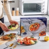 Set 3 Khay Thủy Tinh Borosilicate Chịu Nhiệt GHA812