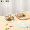 Set 3 Hộp Thủy Tinh Borosilicate Chịu Nhiệt – Nắp Gioăng Silicone Có Lỗ Thoát Hơi