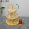 Bộ Ly Pha Lê Cao Cấp – Đính Vàng & Đá Xanh, Sang Trọng Làm Quà Biếu - GHA004