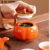 Hũ Đựng Trà Gốm Sứ Hình Quả Hồng 200ml GHA209 – Trang Trí & Lưu Trữ Tinh Tế