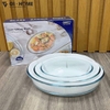 Set 3 Khay Thủy Tinh Borosilicate Chịu Nhiệt GHA812