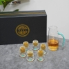 Bộ Ly Pha Lê Cao Cấp – Đính Vàng & Đá Xanh, Sang Trọng Làm Quà Biếu - GHA004