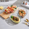 Set 3 Khay Thủy Tinh Borosilicate Chịu Nhiệt GHA812
