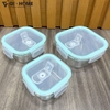 Set 3 Hộp Thủy Tinh Borosilicate Chịu Nhiệt – Nắp Gioăng Silicone Có Lỗ Thoát Hơi