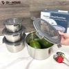 Set 4 Hộp Đựng Thực Phẩm Inox 304 – Chuẩn Xuất Đức, An Toàn, Bền Đẹp - GHA302