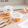 Set 3 Hộp Thủy Tinh Borosilicate Chịu Nhiệt – Nắp Gioăng Silicone Có Lỗ Thoát Hơi