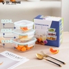 Set 3 Hộp Thủy Tinh Borosilicate Chịu Nhiệt – Nắp Gioăng Silicone Có Lỗ Thoát Hơi