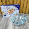 Set 3 Khay Thủy Tinh Borosilicate Chịu Nhiệt GHA812