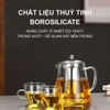 Bình Pha Trà Thủy Tinh Borosilicate 750ml – Kèm Lõi Lọc Inox 304, Chịu Nhiệt Từ -20°C Đến 150°C – GHA13