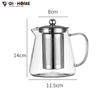 Bình Pha Trà Thủy Tinh Borosilicate 750ml – Kèm Lõi Lọc Inox 304, Chịu Nhiệt Từ -20°C Đến 150°C – GHA13