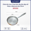 Chảo Inox Thêu Nổi Embrossed Silver Crown Kaiyo – Inox 304 Dày 2.5mm, Rán Ít Dính
