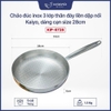 Chảo Inox Thêu Nổi Embrossed Silver Crown Kaiyo – Inox 304 Dày 2.5mm, Rán Ít Dính