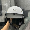 CT 446- NÓN BẢO HIỂM TRẮNG TRẺ EM IN HỌA TIẾT