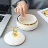 GẠT TÀN THUỐC HÌNH HƯƠU CÓ NẮP ĐẬY GỐM SỨ CAO CẤP IN LOGO - CT186