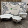 CT 385 - BỘ CHÉN DĨA SỨ BÁT TRÀNG IN LOGO