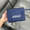 CT 390 - TÚI VẢI MỸ PHẨM 2 LỚP MÀU XANH ĐEN IN LOGO