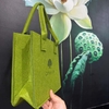 CT 405 - TÚI VẢI NỈ MÀU XANH IN LOGO