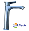 LVF502_Vòi lavabo Cao - 1 lỗ - Đồng mạ crom OryMan, gạt cong cách điệu, trụ tròn