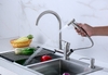 Vòi bếp nóng lạnh (kiêm đầu xịt) SUS304 + 2 dây cấp - Siêu Cấp - Kiểu 2 tay ITALIA