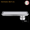Thoát sàn ngăn mùi (dạng phễu nước) SUS304 (30x11cm) Kiểu dài PHỄU LỆCH - Hàng Cao cấp ITALIA