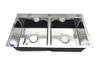 CRB049_Chậu rửa bát Inox công nghệ đúc-H22C412, 2 hố, cân 2.0, đánh bóng, C412