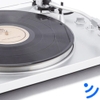 GPO PR 100 Turntable Bluetooth Built in Pre Amp Audio Technica Cartridge (33/45) - Silver (Large Item, Bluetooth, Silver, Built-In Preamp)