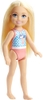 Mattel - Barbie Club Chelsea Beach Doll with Pink and Blue Mermaid Design Swim Suit, Blonde (Doll)