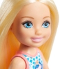 Mattel - Barbie Club Chelsea Beach Doll with Pink and Blue Mermaid Design Swim Suit, Blonde (Doll)