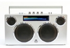 GPO Retro GPOMANSL Manhattan Boombox Stereo Bluetooth Speaker - Silver (Large Item, Bluetooth, Silver)