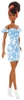 Mattel - Barbie Fashionista Doll, Off Shoulder Bleached Denim Dress, White Booties, Orange Hair Bandana, Curly Brown Hair (Large Item, Doll)