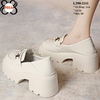 Giày Lười Nữ Xinh Đế Cao da bóng nhẹ 7cm L390-2111