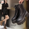 Boots Cổ Ngắn Đế Đúp Thắt dây kéo khóa Cao 8CM PB590-4245