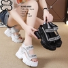 Sandals Nữ Đế Xuồng 8.5cm Đính đá X595-0505
