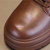 Giày Cổ Cao, Giày Boots Đế Xuồng Màu Nâu Da Thật 9CM PB690-4300