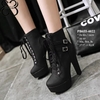 Boots Cổ Ngắn Gót Vuông 12cm PB655-4022