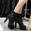 Boots Cổ Ngắn Gót Vuông 12cm PB655-4022