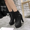 Boots Cổ Ngắn Gót Vuông 12cm PB655-4022