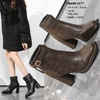 Boots Mũi Vuông Cổ Ngắn 8.5cm PB690-4177