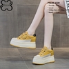 Giày Sneakers Đế Xuồng Da Thật 8CM PS640-1339