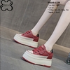 Giày Sneakers Đế Xuồng Da Thật 8CM PS640-1339