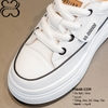 Giày Sneakers Đế Xuồng Da Thật 8CM PS640-1339