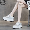 Giày Sneakers Đế Xuồng Da Thật 8CM PS640-1339
