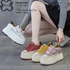 Giày Sneakers Đế Xuồng Da Thật 8CM PS640-1339